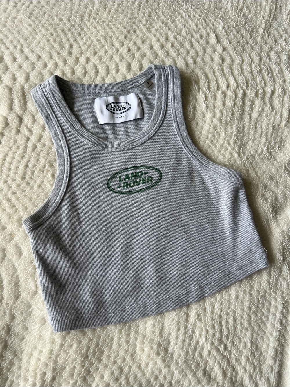Pacsun Grey Land Rover Cropped Tank Top Size Small